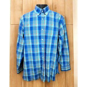 Southern Tide Mens Skipjack Blue Plaid Dress Shirt Medium